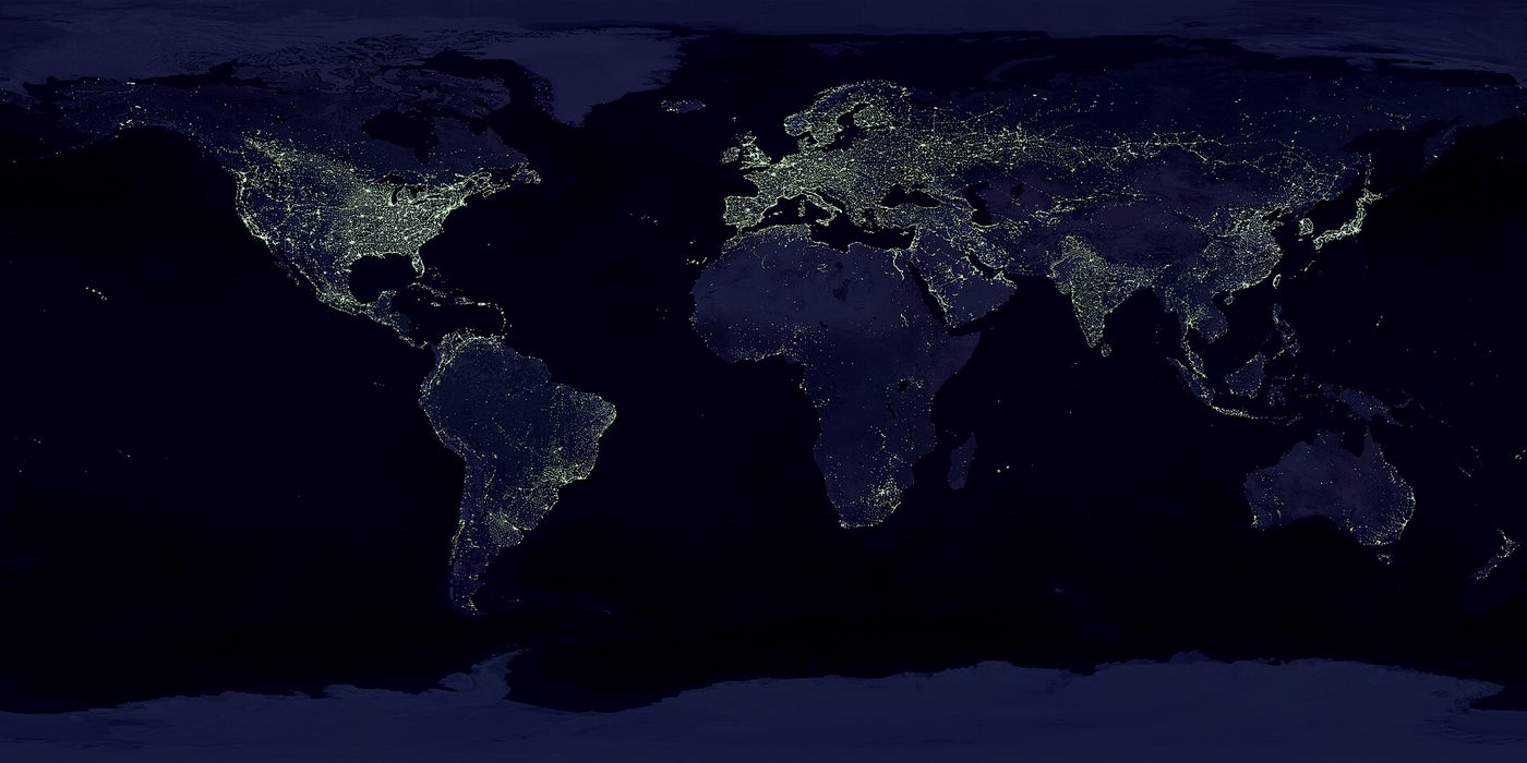 NASA composite of Earth's city lights at night